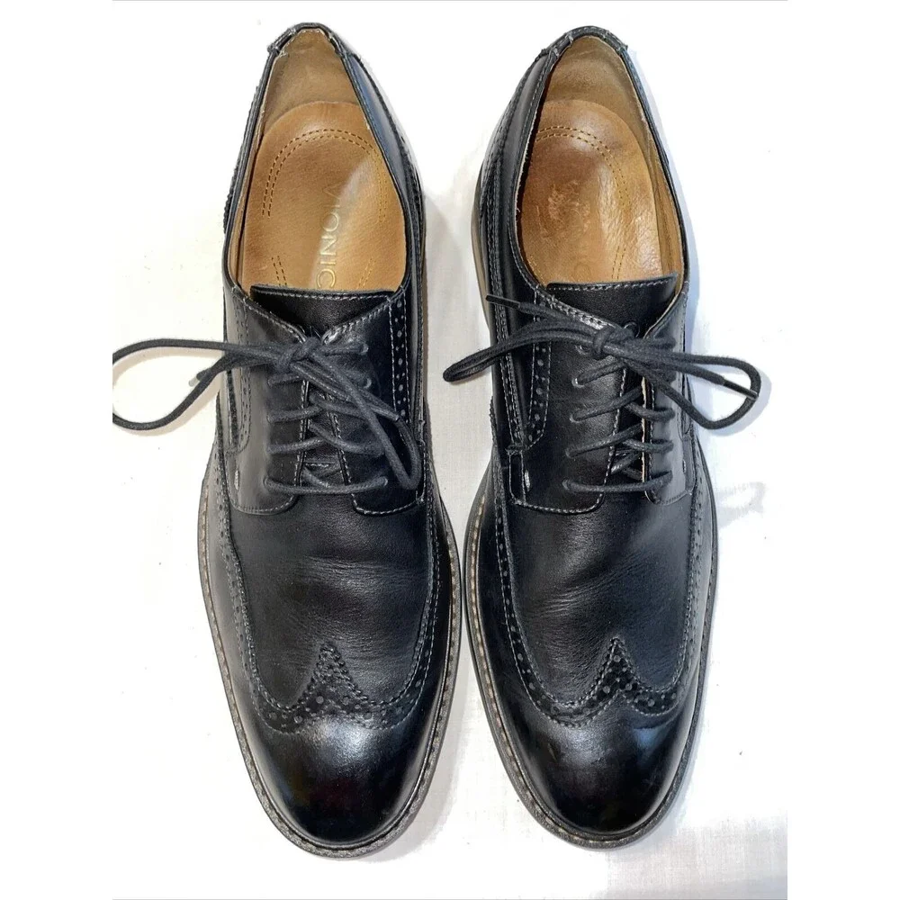 Vionic Dress Wingtips Mens Size 13 M Black Leather Oxfords Arch Support Comfort